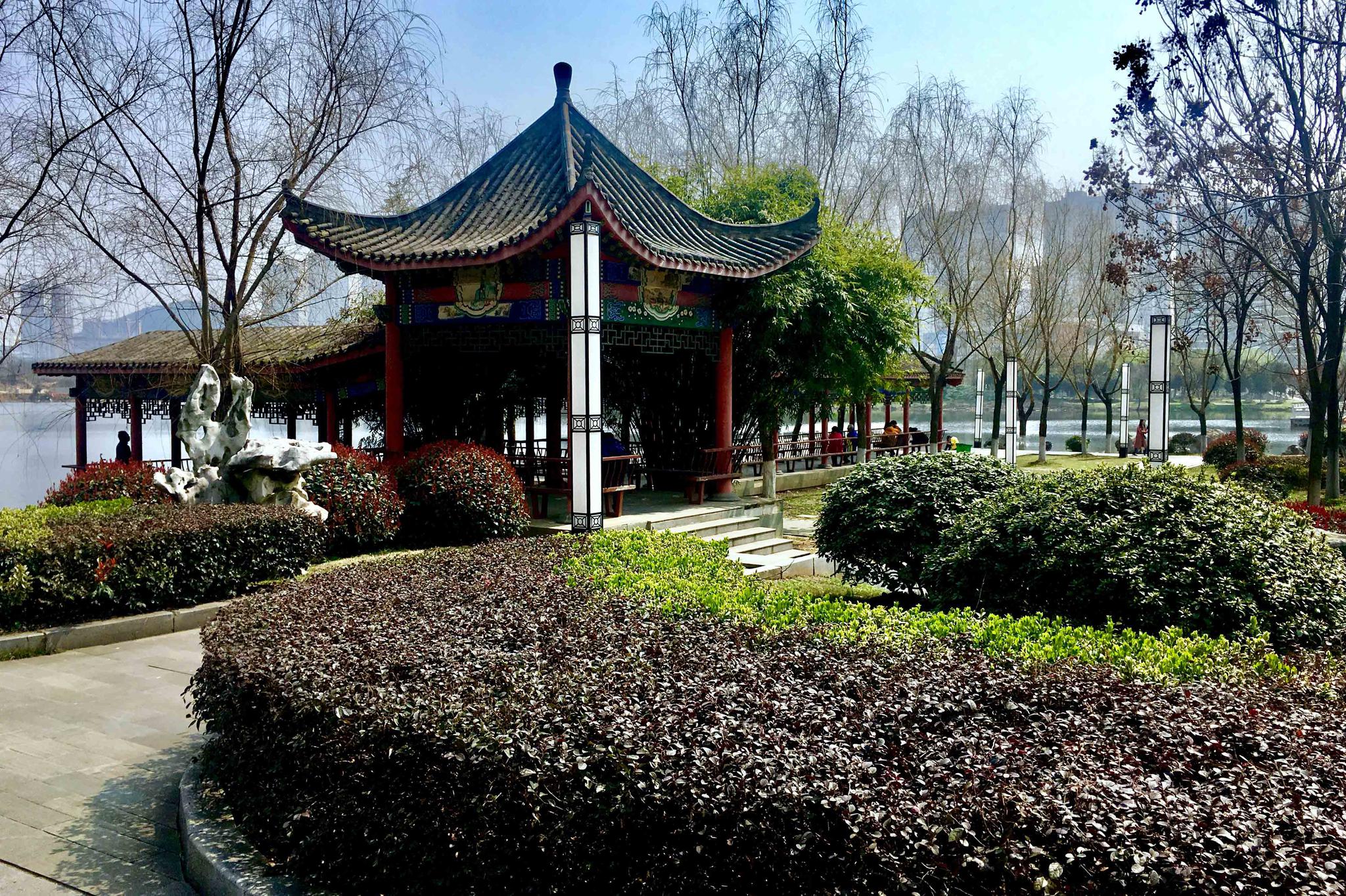 谭鑫培公园小景湖北武汉江夏区