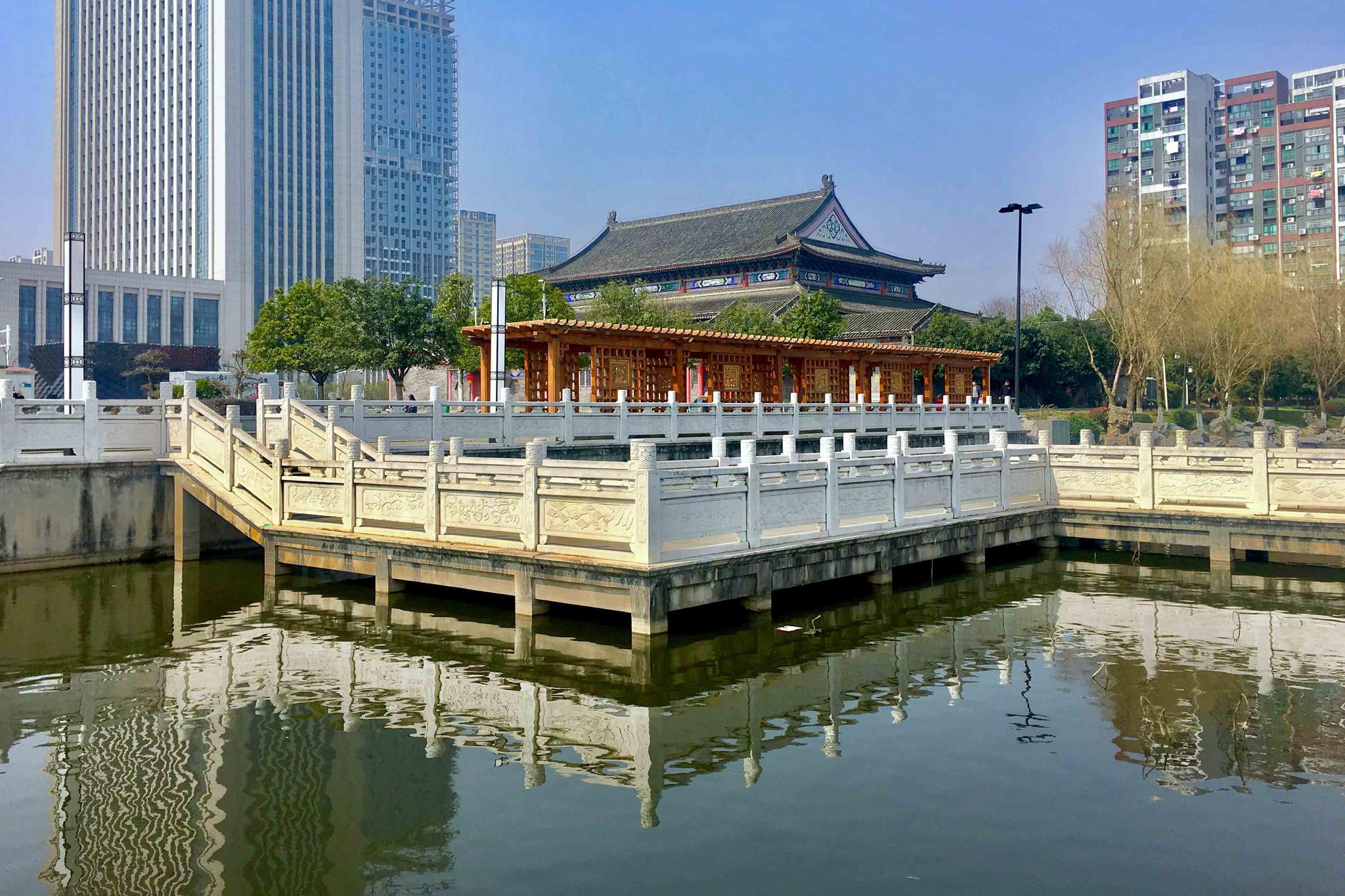 谭鑫培公园小景湖北武汉江夏区