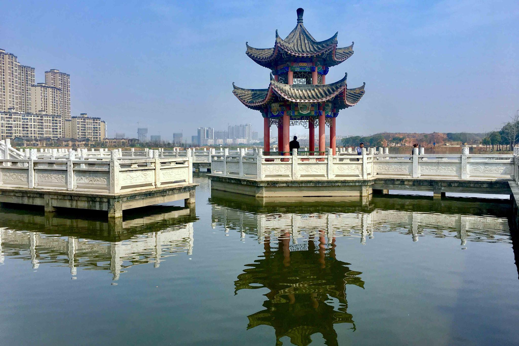 谭鑫培公园小景湖北武汉江夏区