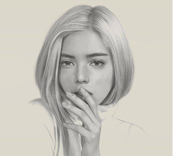 铅笔画美丽的瞬间一组女性肖像画作品画家keimeguro