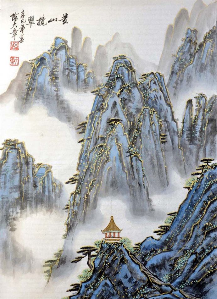 文博领域的大画家陈大章山水画作品欣赏