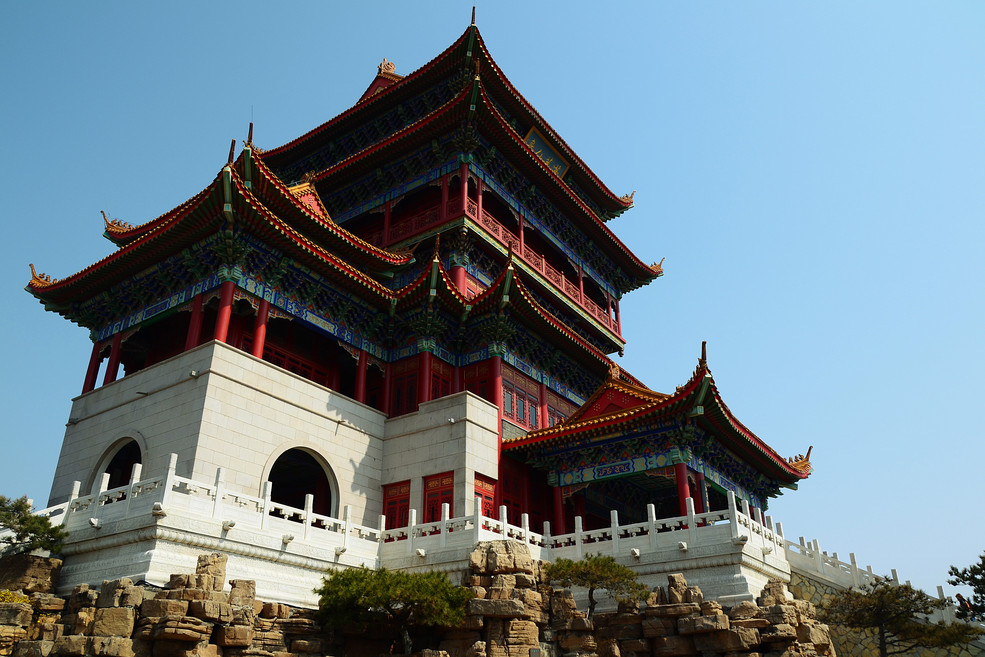 八仙过海各显神通蓬莱阁景区仙气缥缈