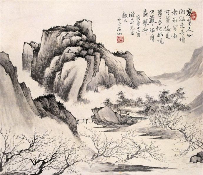 近现代海派名家申石伽山水画作品欣赏