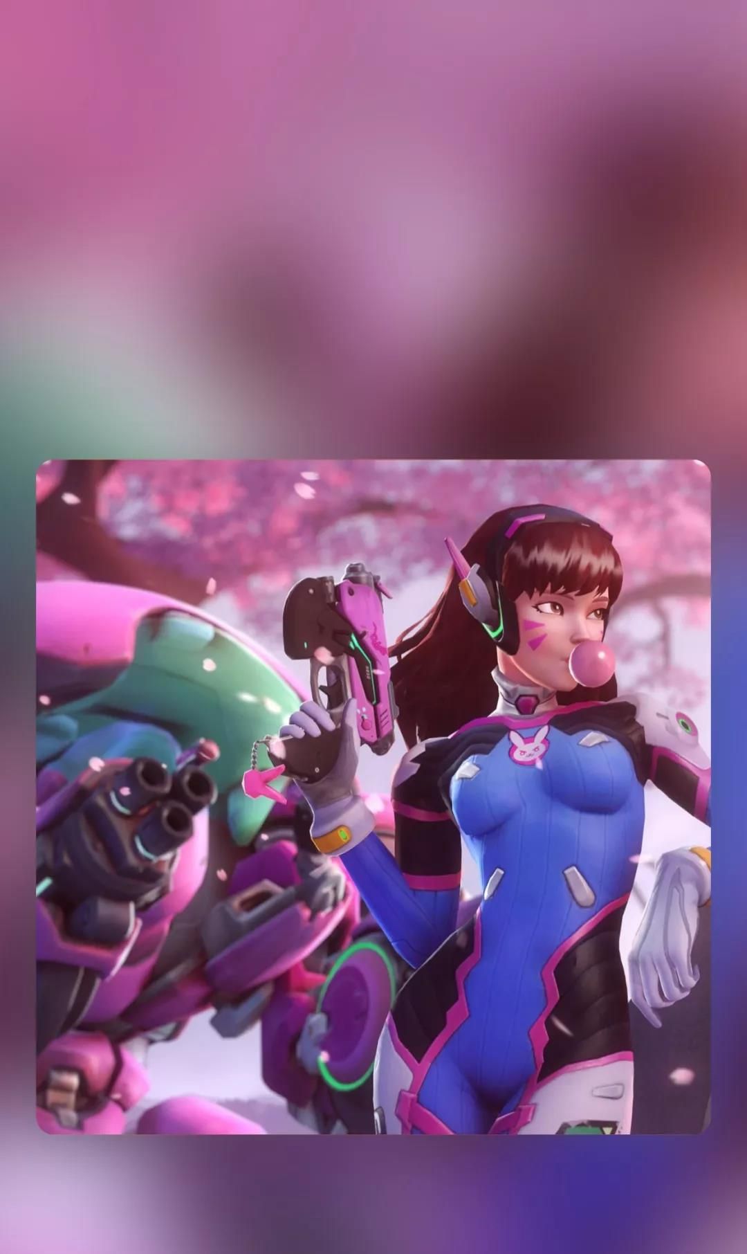 动漫游戏手绘守望先锋系列壁纸超可爱的dva小姐姐