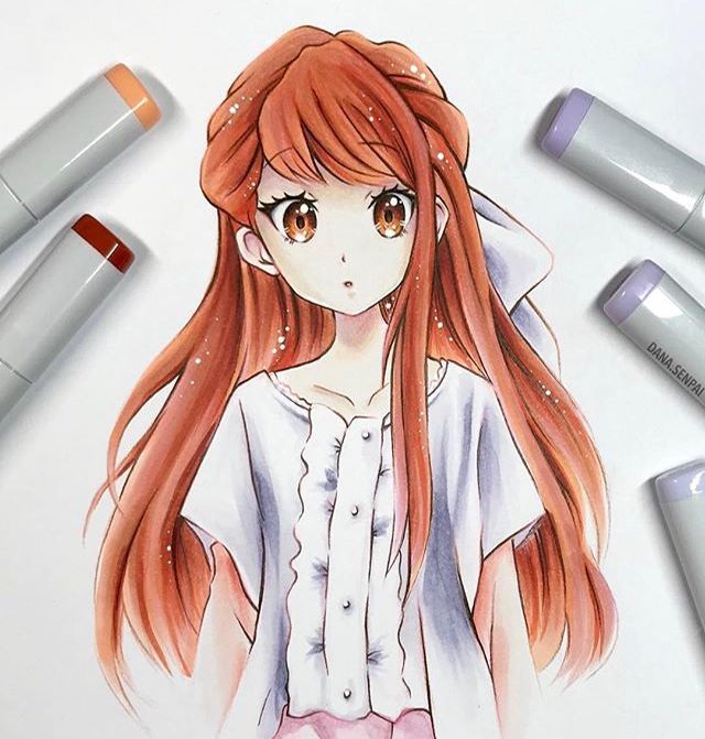 马克笔动漫人物手绘简单的上色也可以很好看