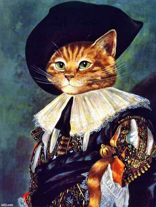 毫无违和感!猫咪与名画贵族们亲密组合susan herbert 油画欣赏