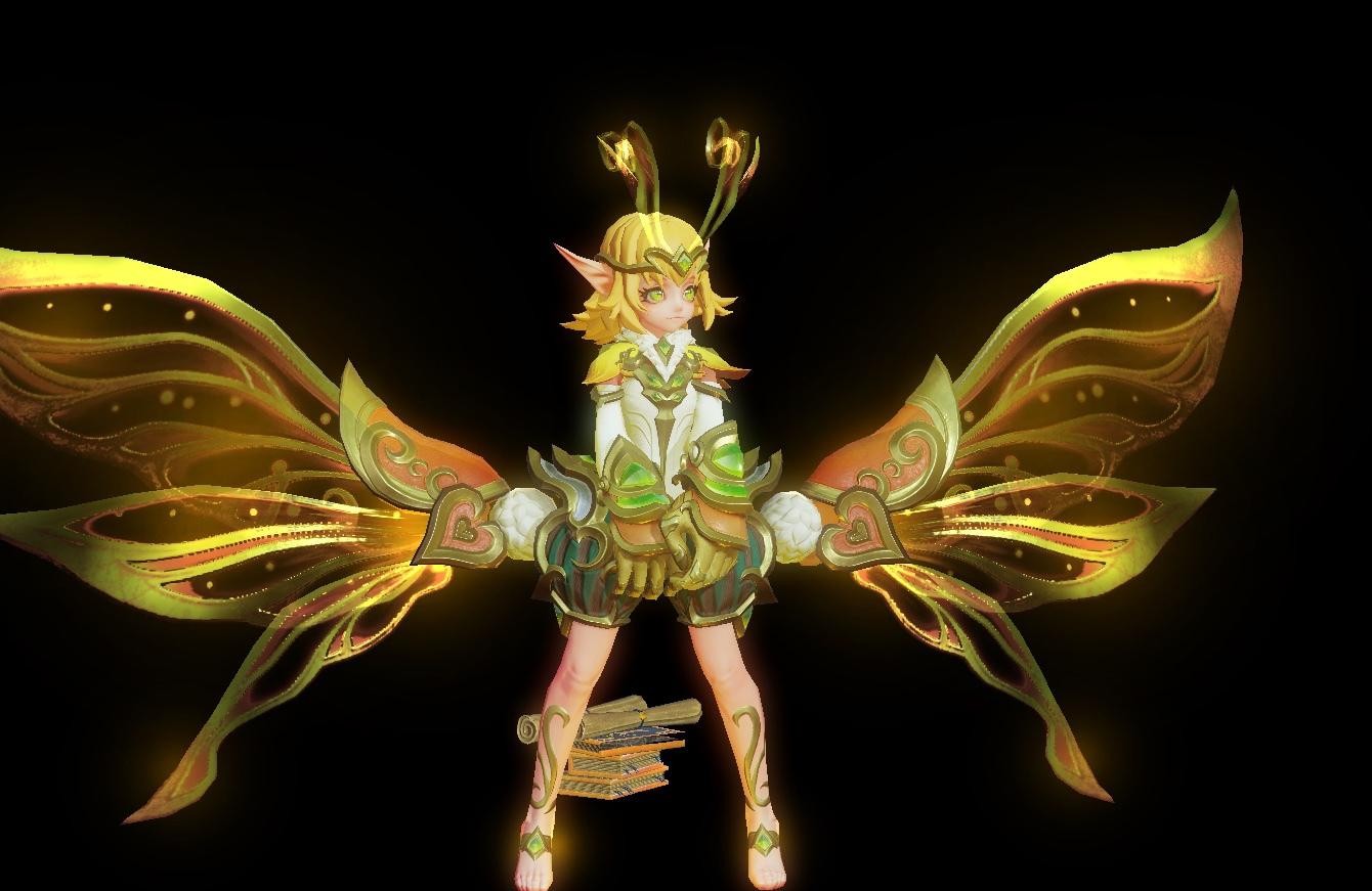 妖精王的皮肤优化也是注重在翅膀的质感上面,但明显