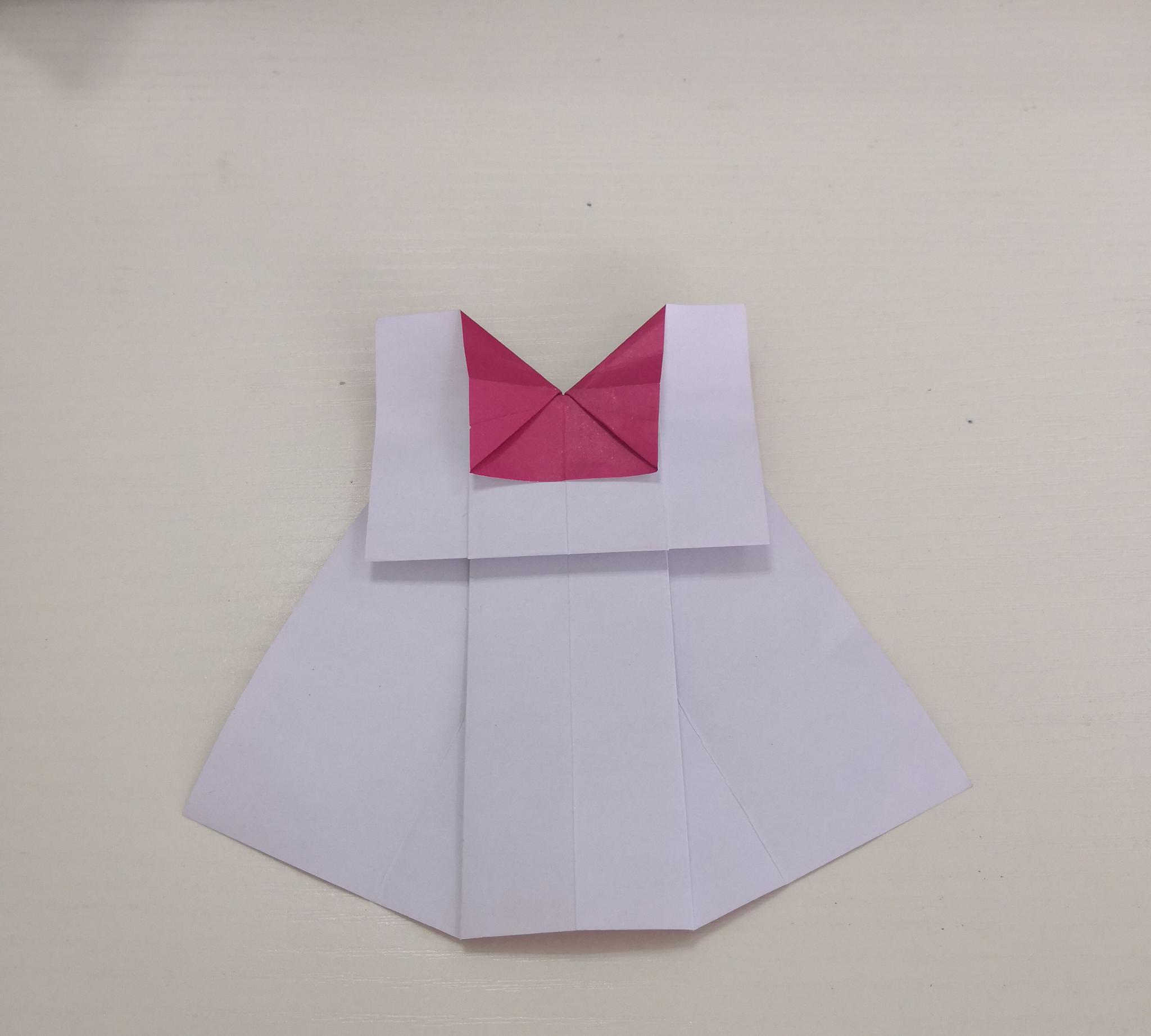 手工diy公主裙折纸,简单易学好上手,一起来学吧