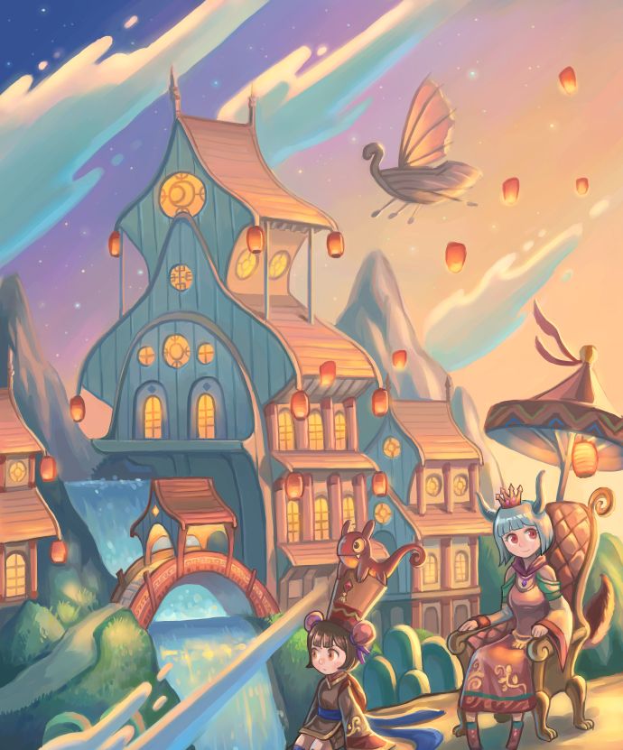 插画:色彩斑斓的奇幻世界,童话城堡