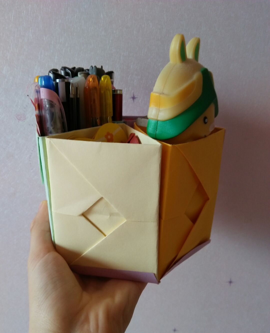 手工纸艺六角笔盒超实用哦折纸步骤图解