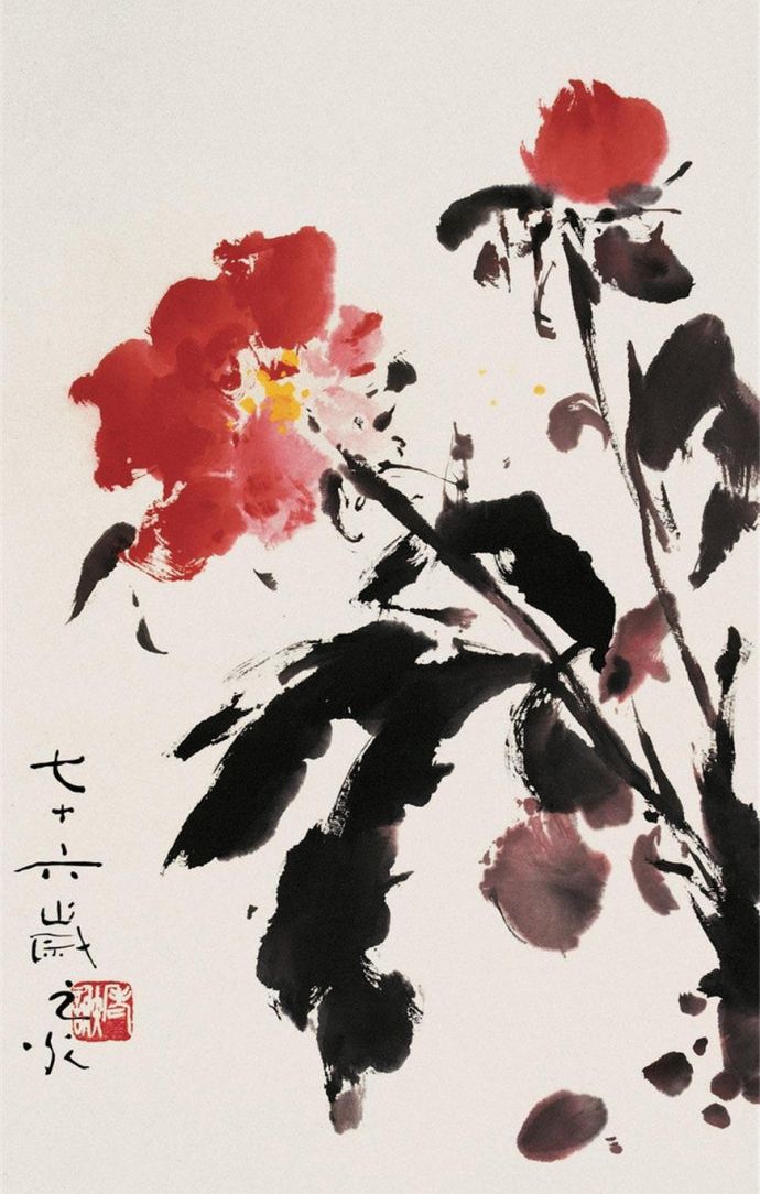 上海中国画院画师谢之光写意花卉作品欣赏|谢之光|国画|月份牌_新浪