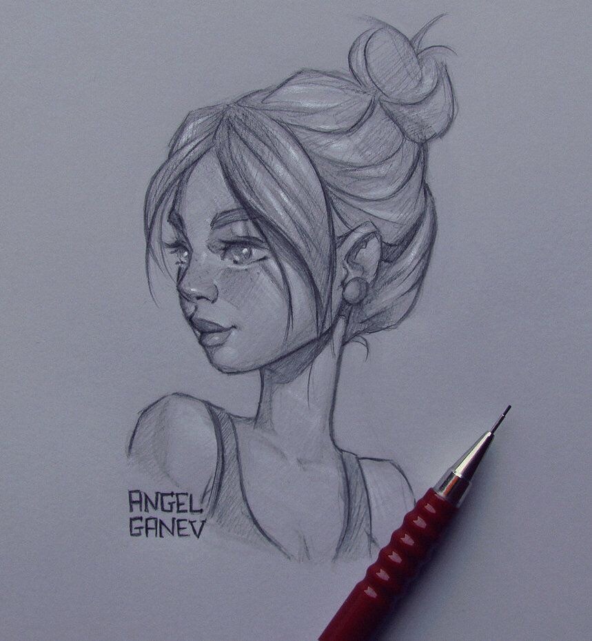 铅笔画也能把美女画的这么美呀