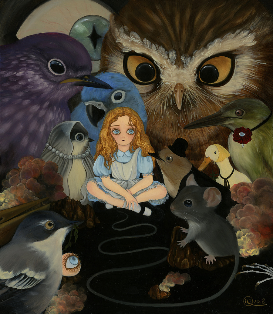 艺术画爱丽丝梦游仙境系列插画