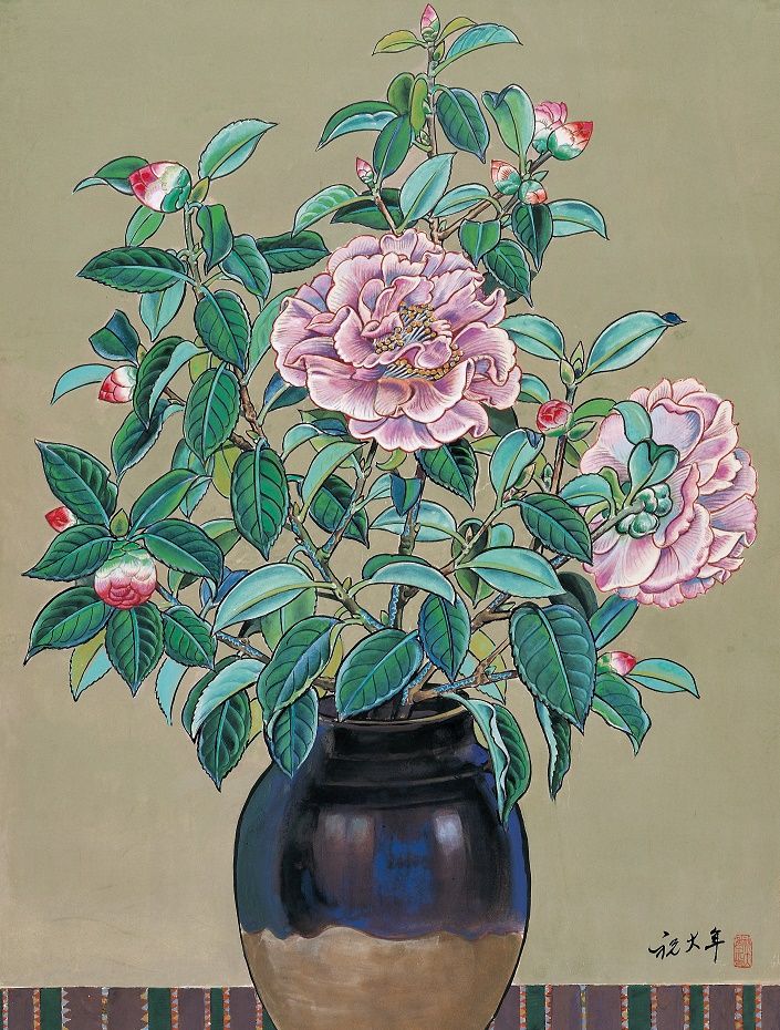 现代工笔重彩始祖祝大年独具宇宙精神的花