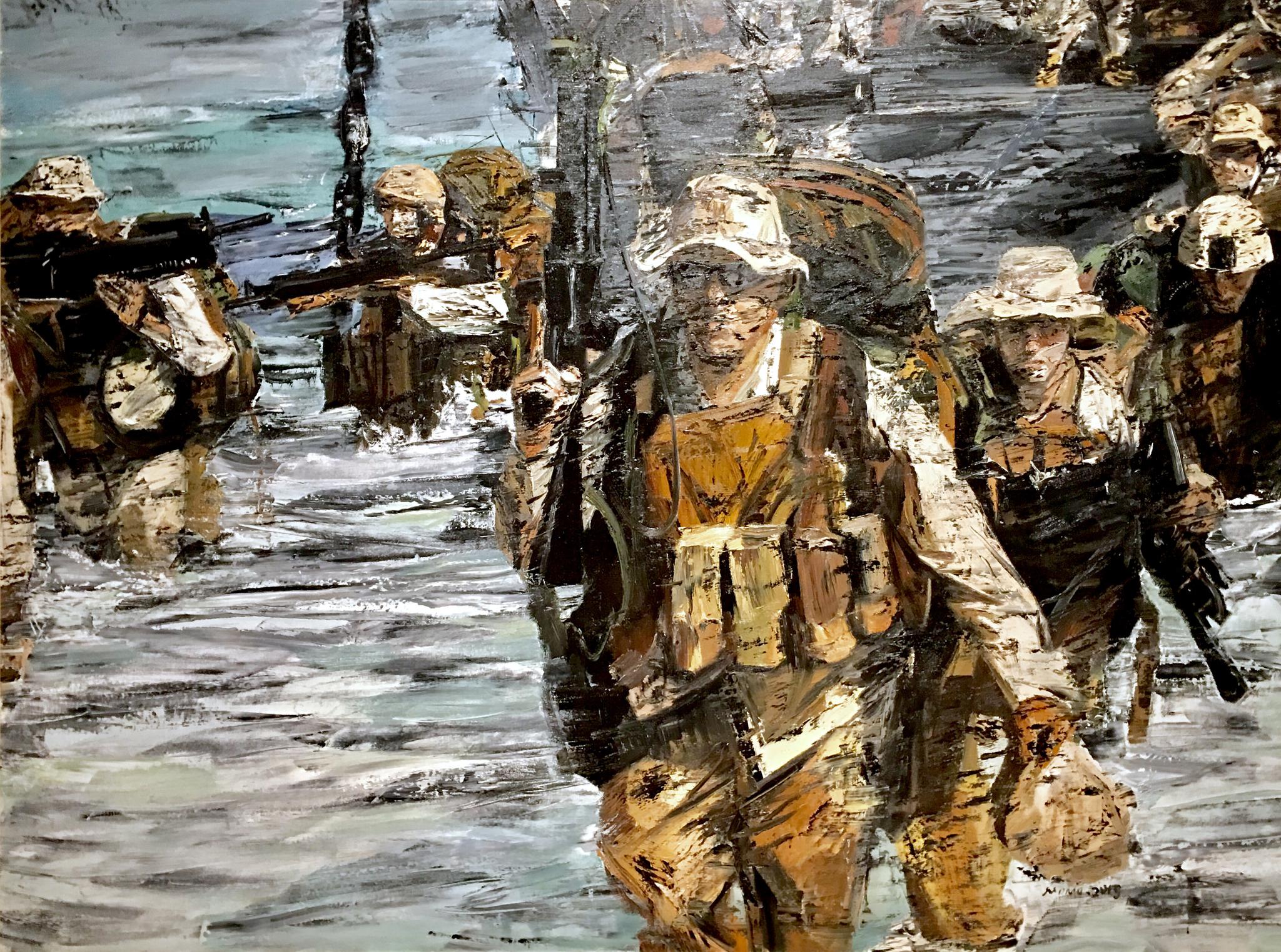 第七届世界军人运动会全国美术作品展油画作品武汉美术馆