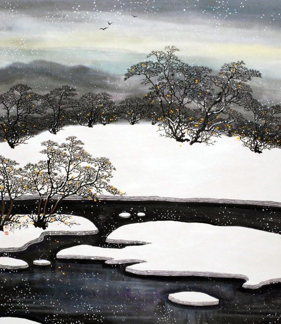陈大威冰雪山水画作品欣赏