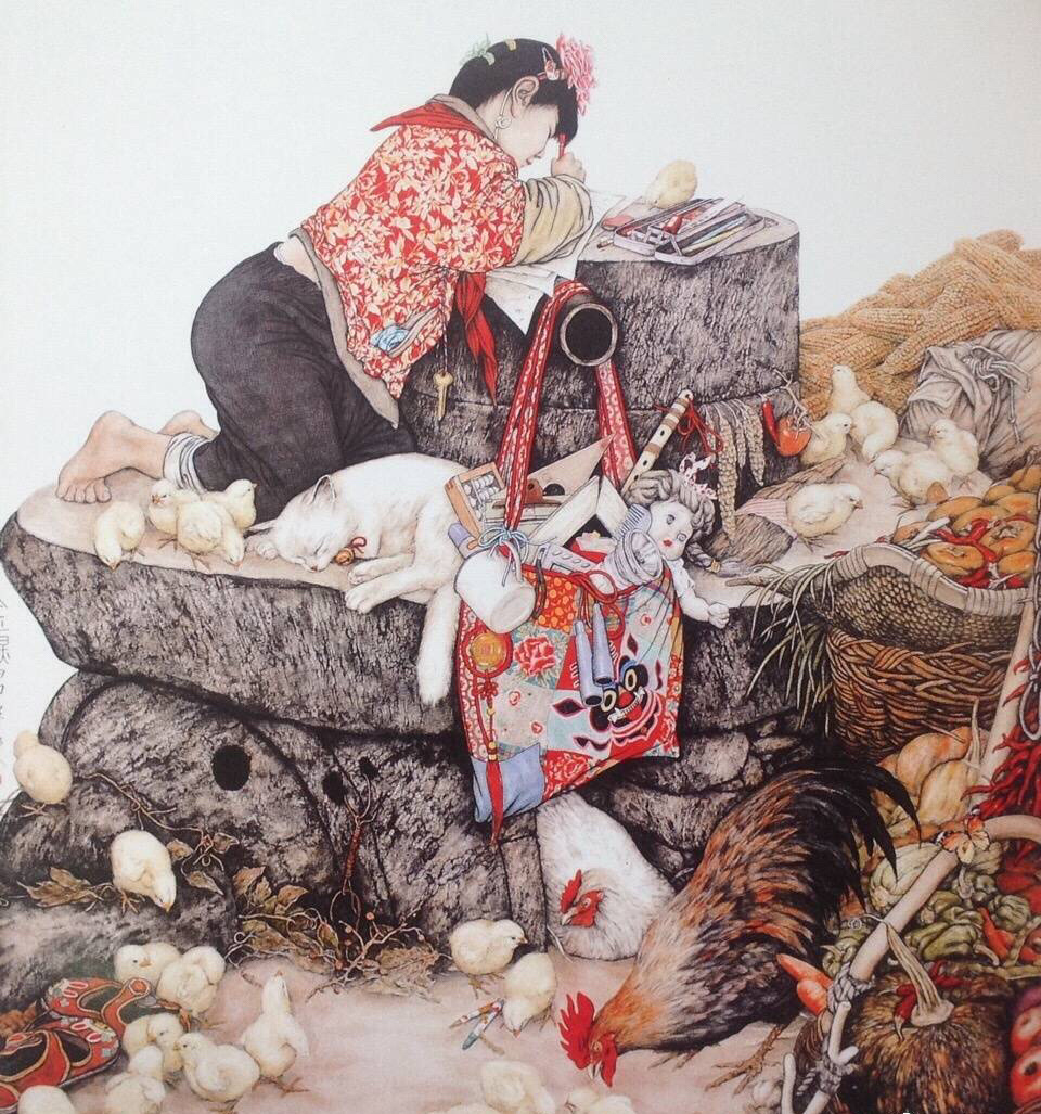 用国画的手法绘出农民恬静美好的生活你们见过吗