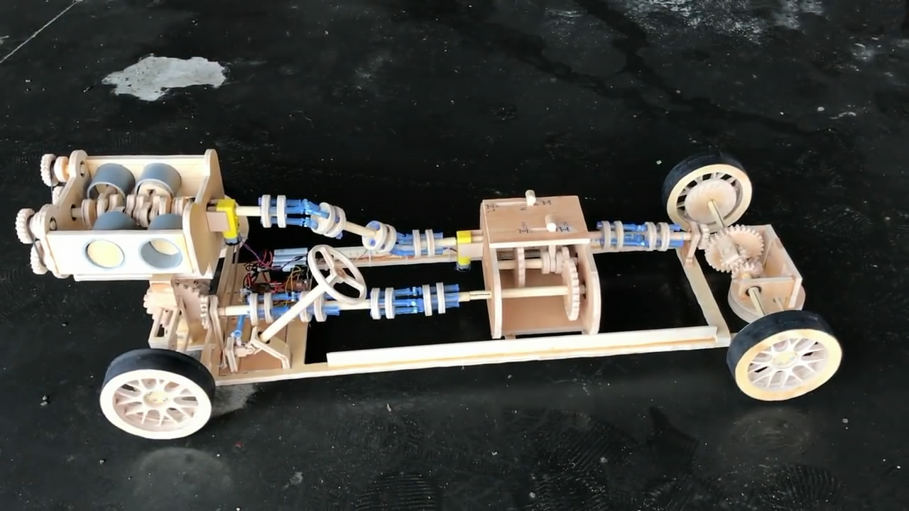 Diy玩具车模型教程 每一个零件都是自己制作出来的 图解