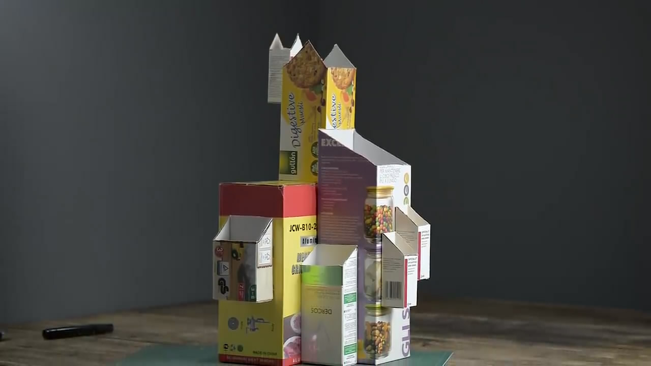 diy纸板楼房模型,手工难度4颗星,非常有创意(图解2-1)