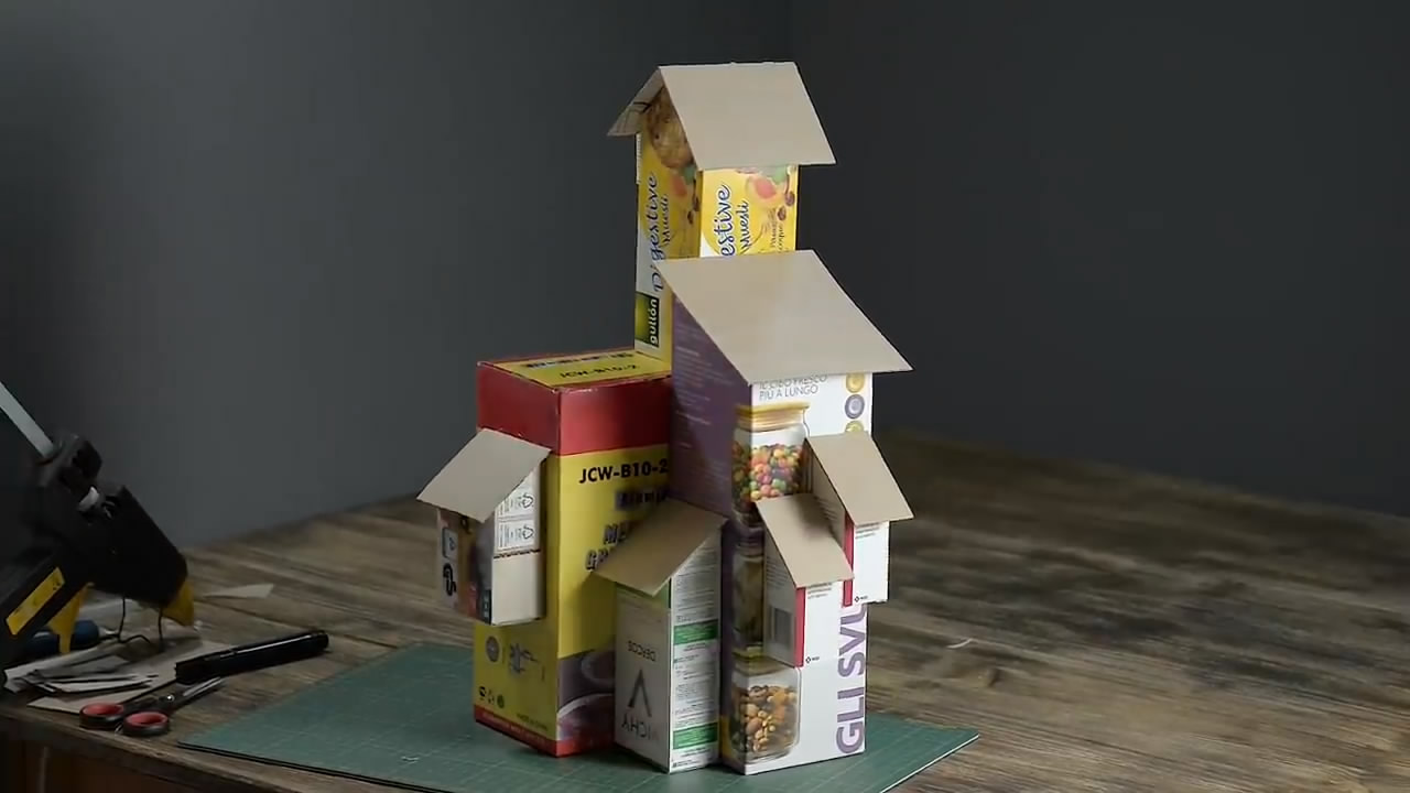 diy纸板楼房模型,手工难度4颗星,非常有创意(图解2-1)