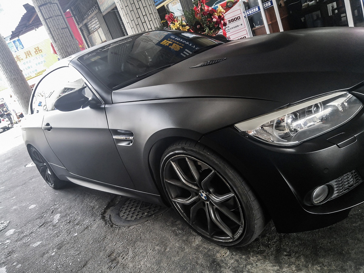 宝马m3车身改色钛金石墨黑rg瑞集改色膜福建泉州加盟店出品