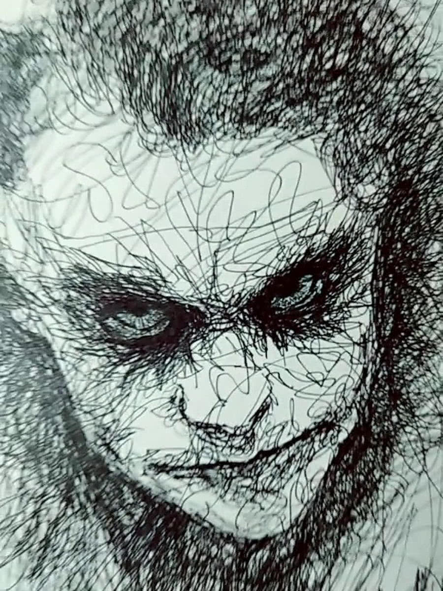 美术生乱线画画火了,开始以为魔力转圈圈,成画真的太魔性