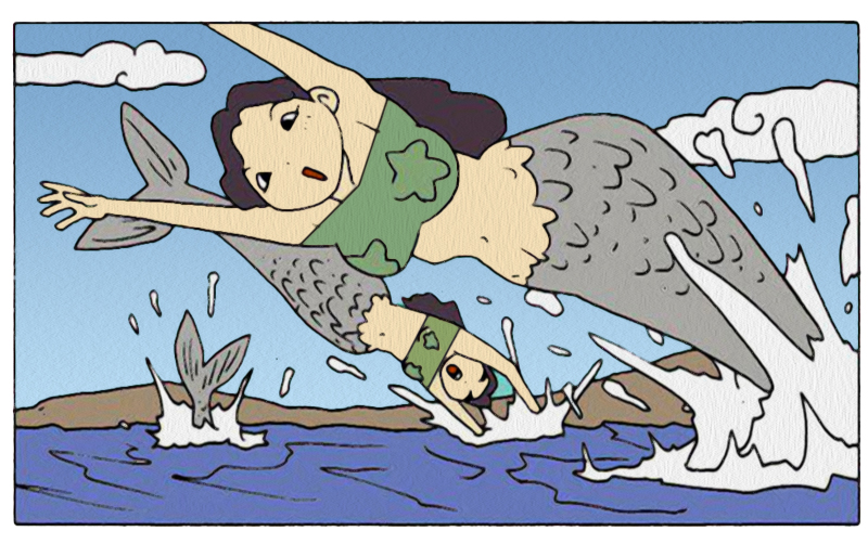 搞笑漫画:可怜的人类被人鱼吃了