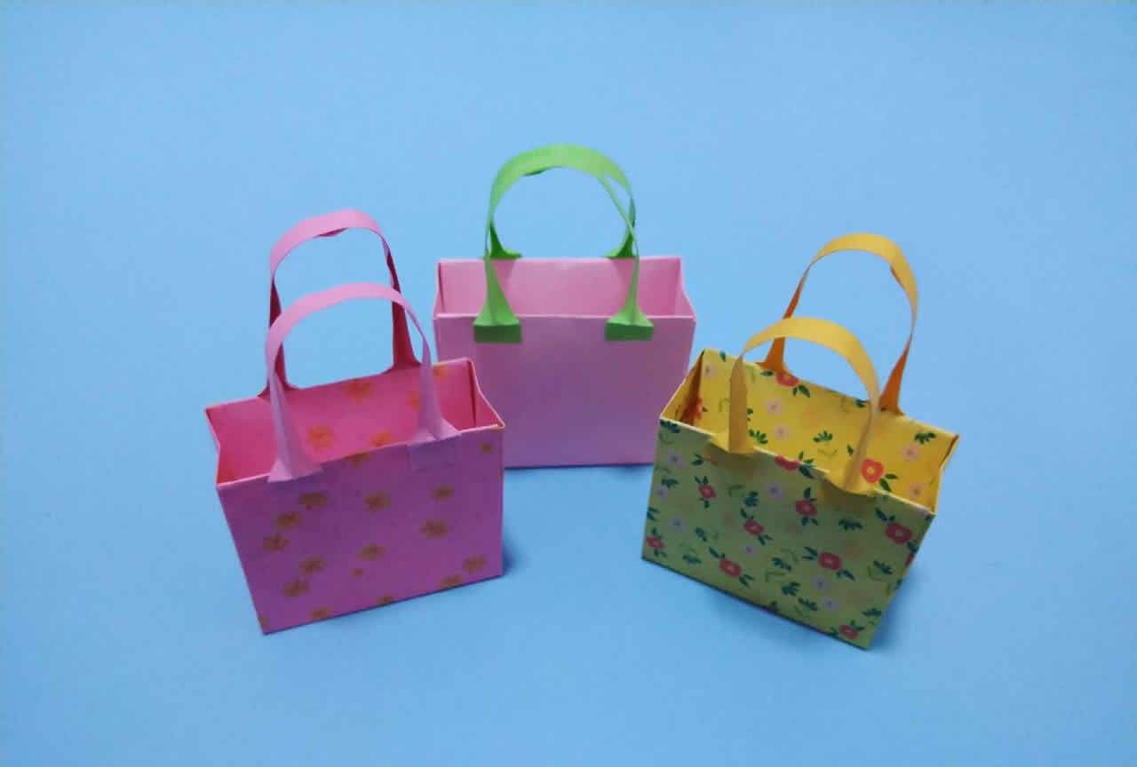 非常漂亮的手提袋折纸简单几步就做好手工diy折纸图解教程