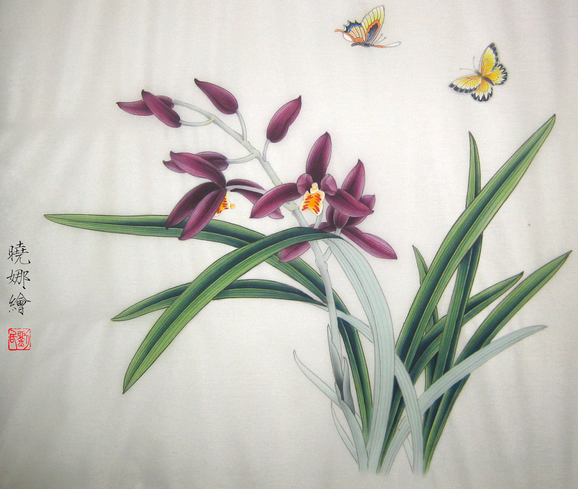 工笔画兰花欣赏与兰花的寓意和象征|兰花|喻为|神韵_新浪新闻