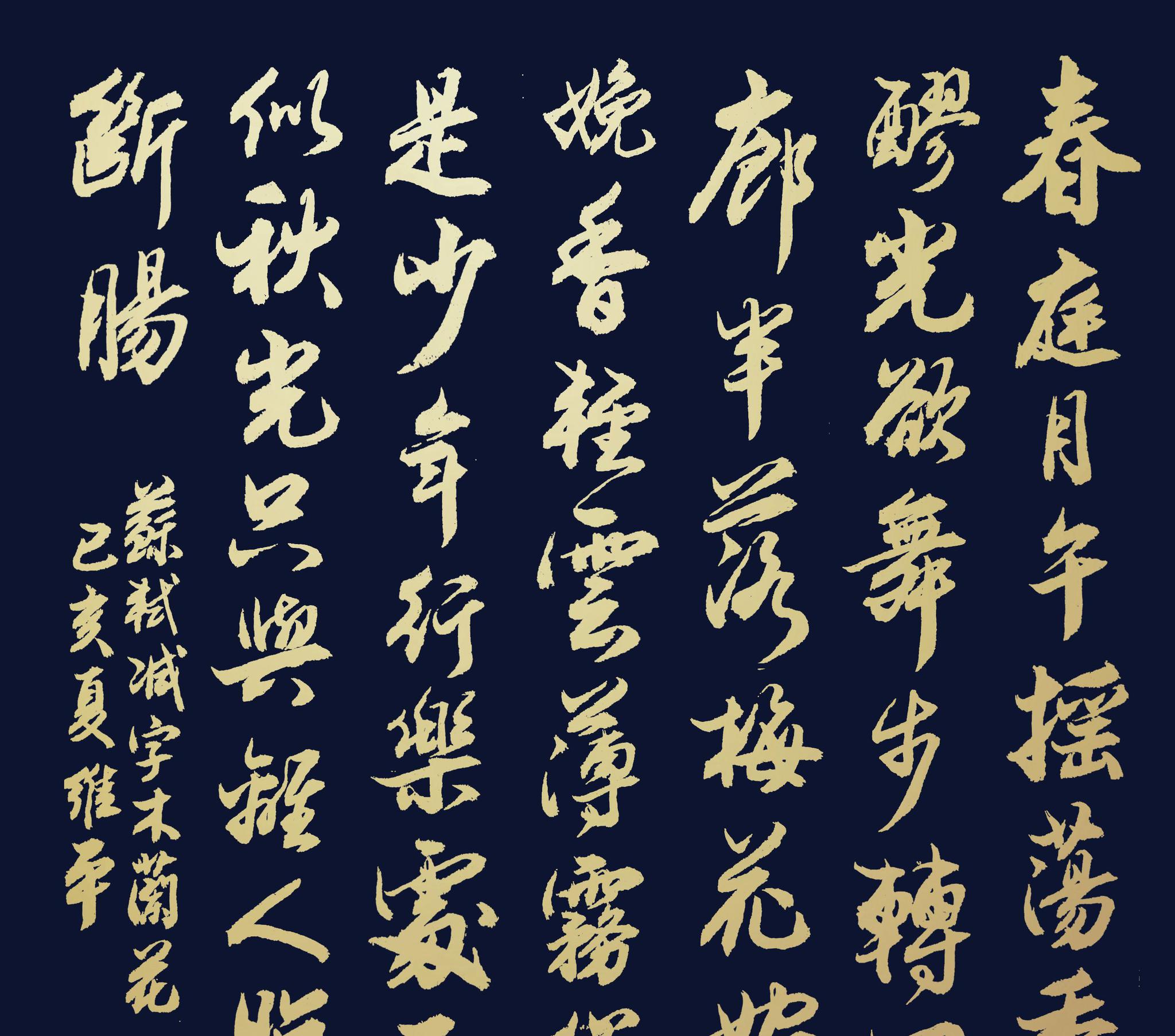 胡维平草,行,楷书作品 苏轼《减字木兰花·春月》