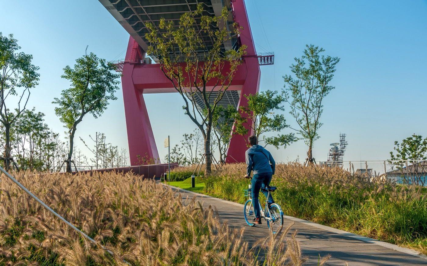 骑行者的天堂,上海杨浦大桥公园