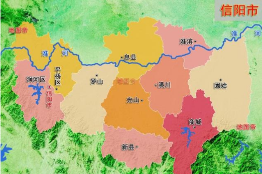 河南信阳地理位置图片