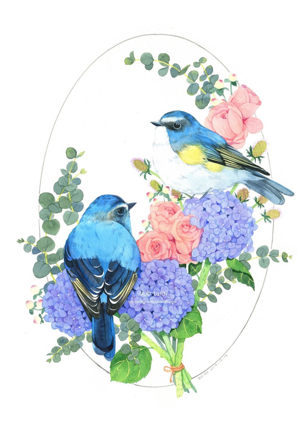 哆多的原创花鸟水彩作品欣赏_高清图集_新浪网