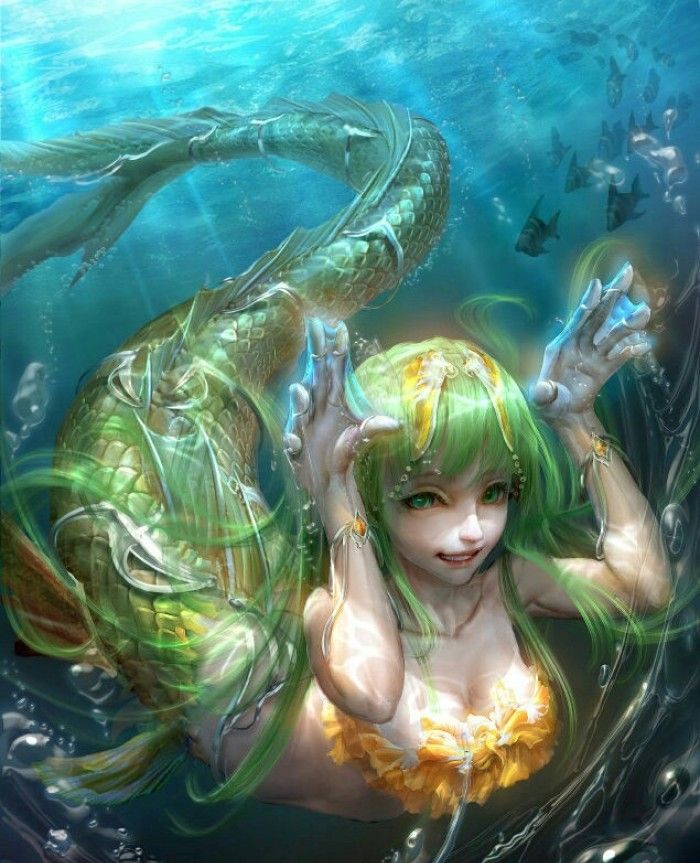 一组华丽到极致的"人鱼姬"插画大作,画面很绚丽值得欣赏!