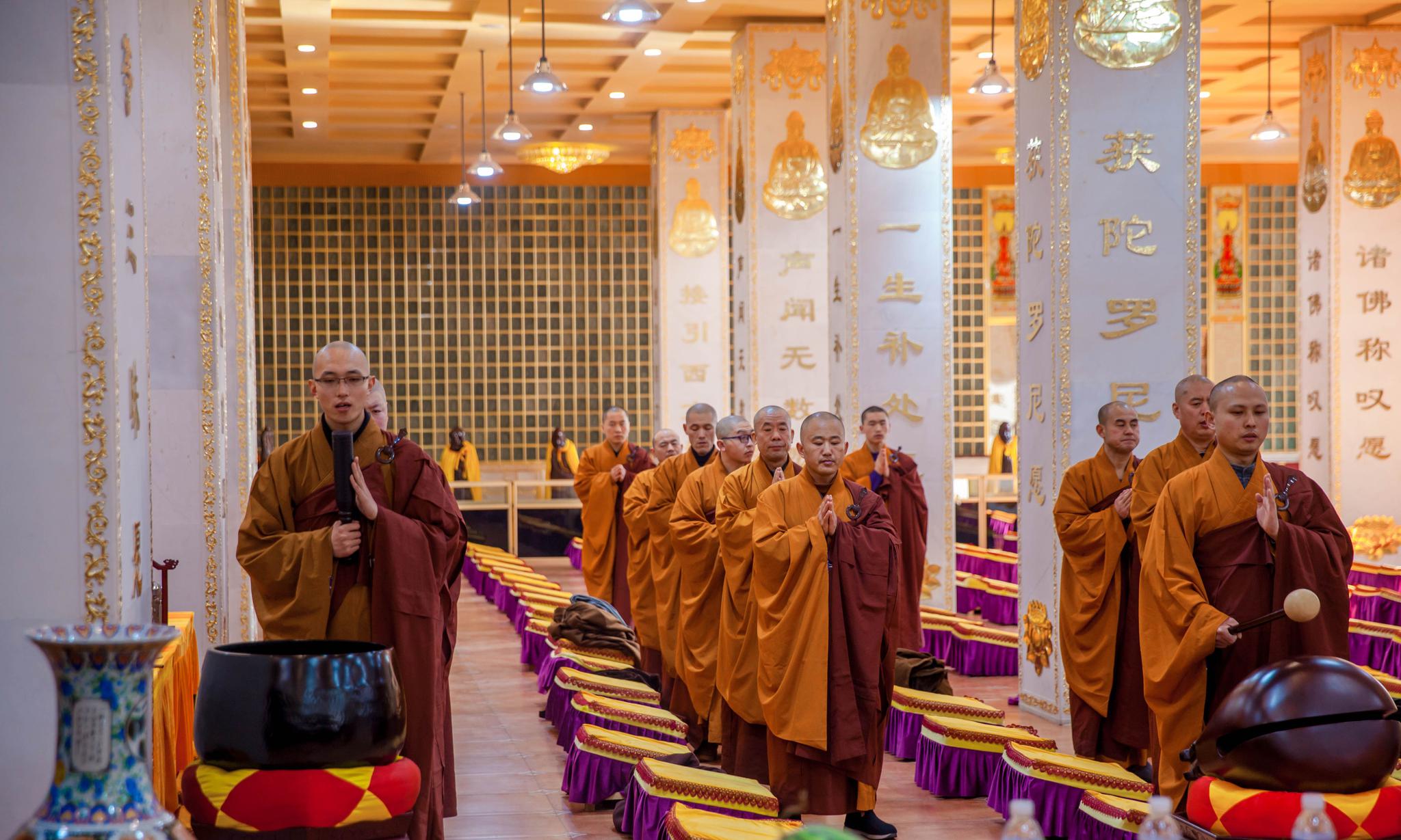 圆满结七同沾法喜实拍长春万寿寺2019年首届佛七法会