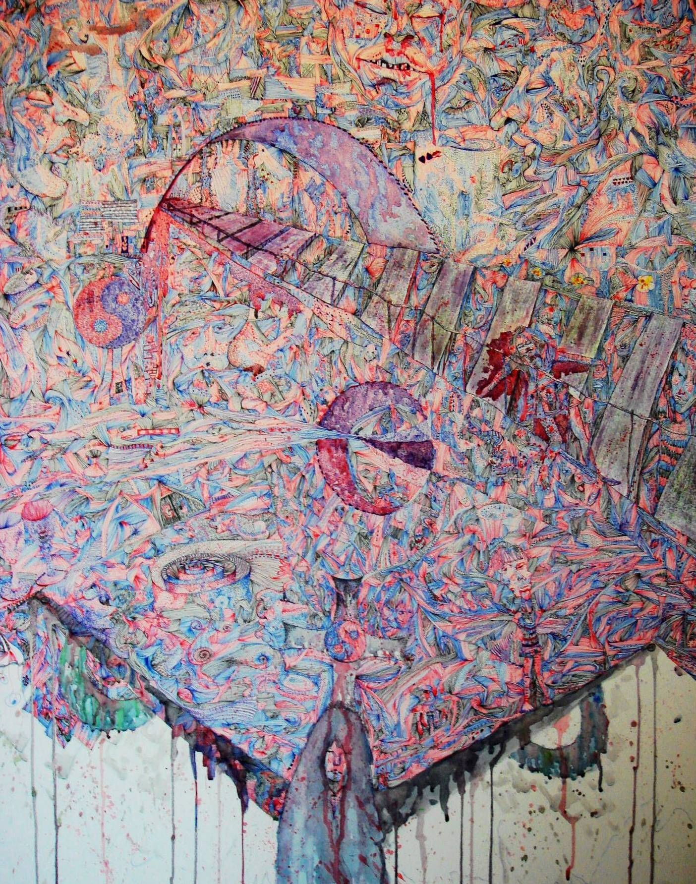 厦门大学美术系油画专业毕业生王开良八年前的绘画作品诅咒祈福