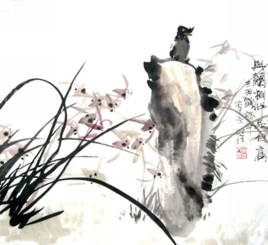 花中君子之空谷幽香-国画中的兰花