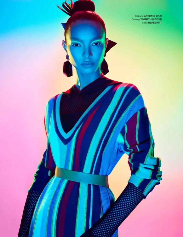 超模lais ribeiro 出镜俄版《numero美妆》杂志5月刊封面大片