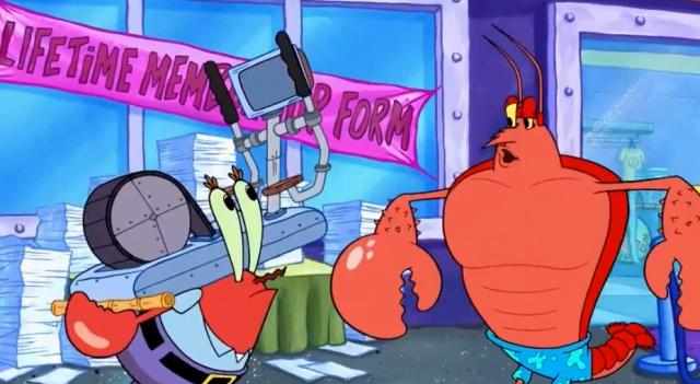 虾霸的健身秘诀是狂喝水,海绵宝宝因此变成健身猛男