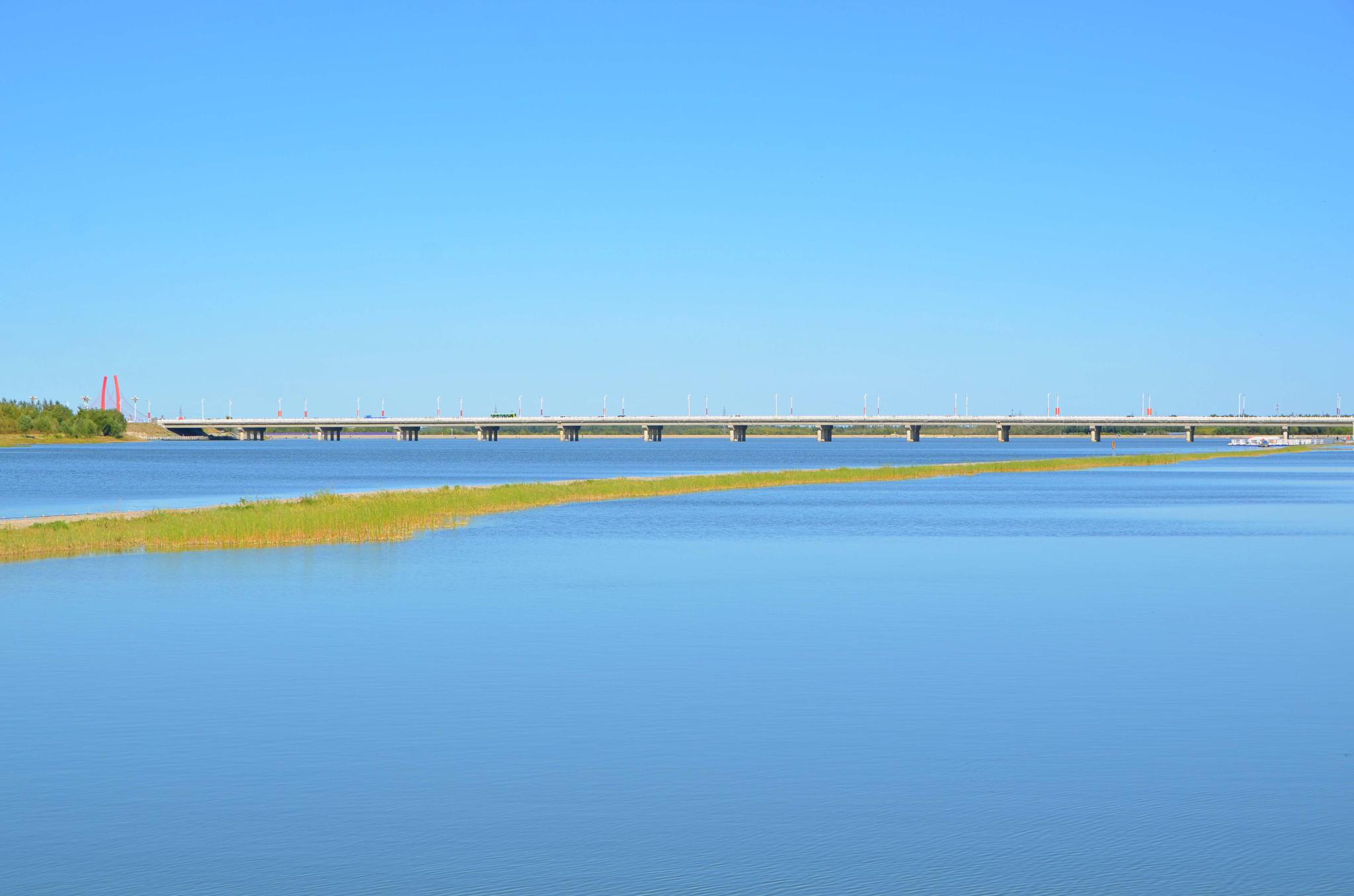 远观通辽市哲里木大桥,原创拍摄