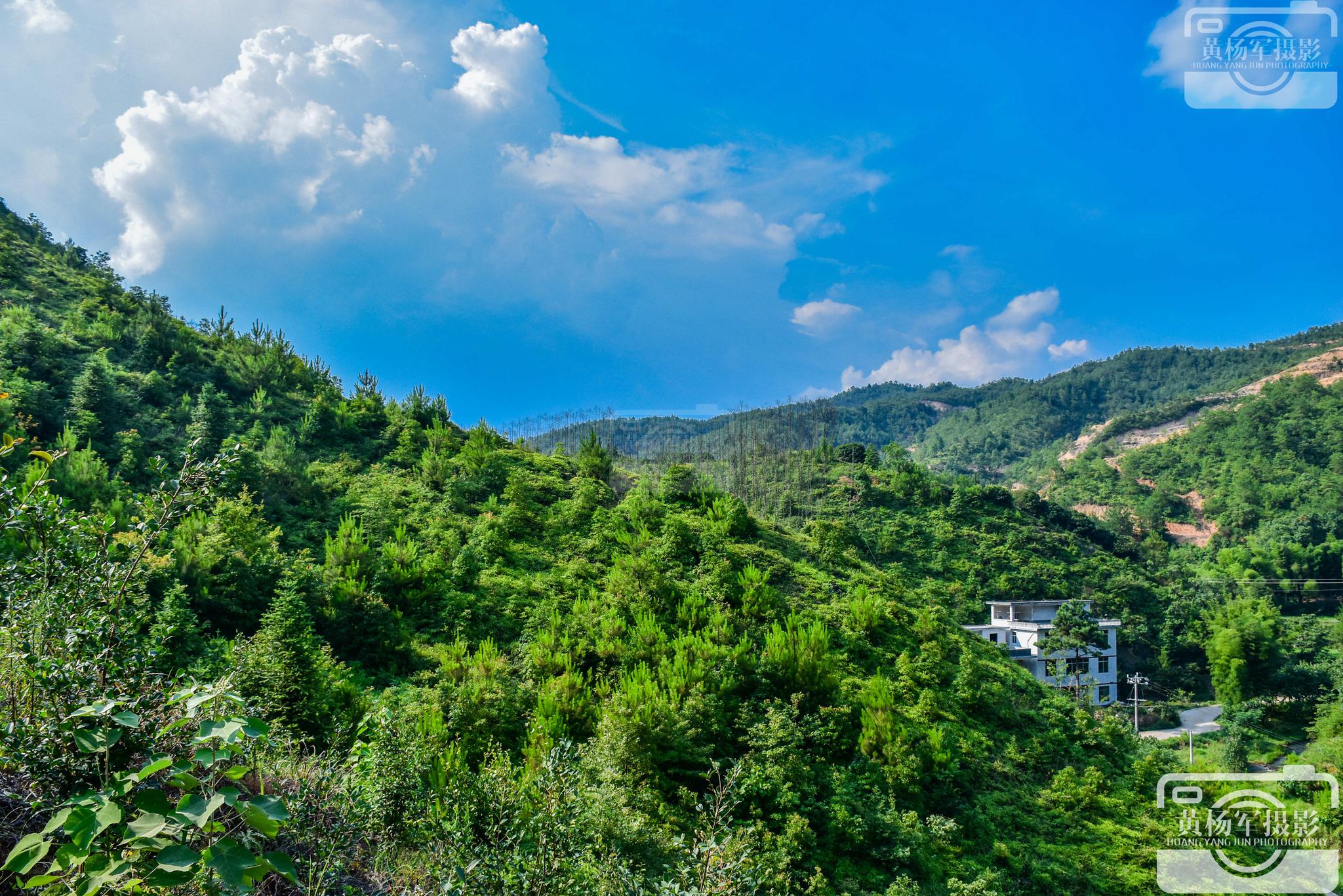 于都县红峰村的青山绿树美丽的自然风光