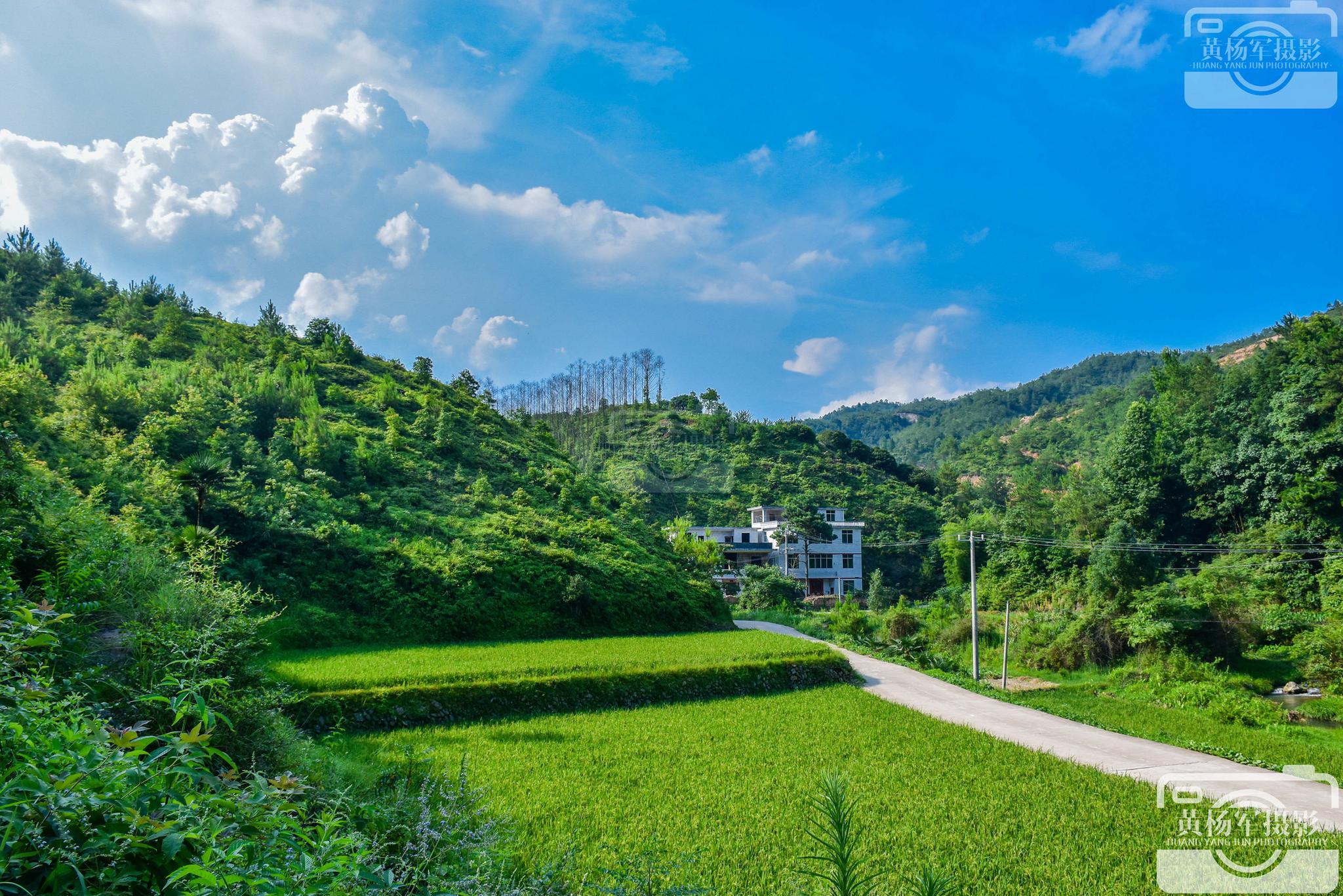 于都县红峰村的青山绿树美丽的自然风光