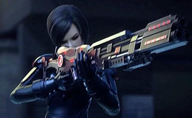 蔚蓝在战斗中其实也是拿着一把狙击枪的,跟琪琳是一样的,刚刚出现的