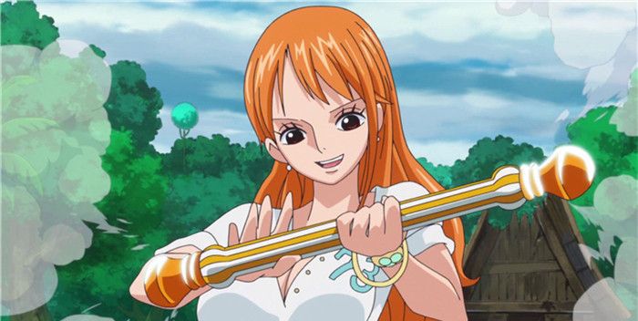 海贼王 娜美刚刚获得大成版魔法天候棒的时候 也是蛮帅气的