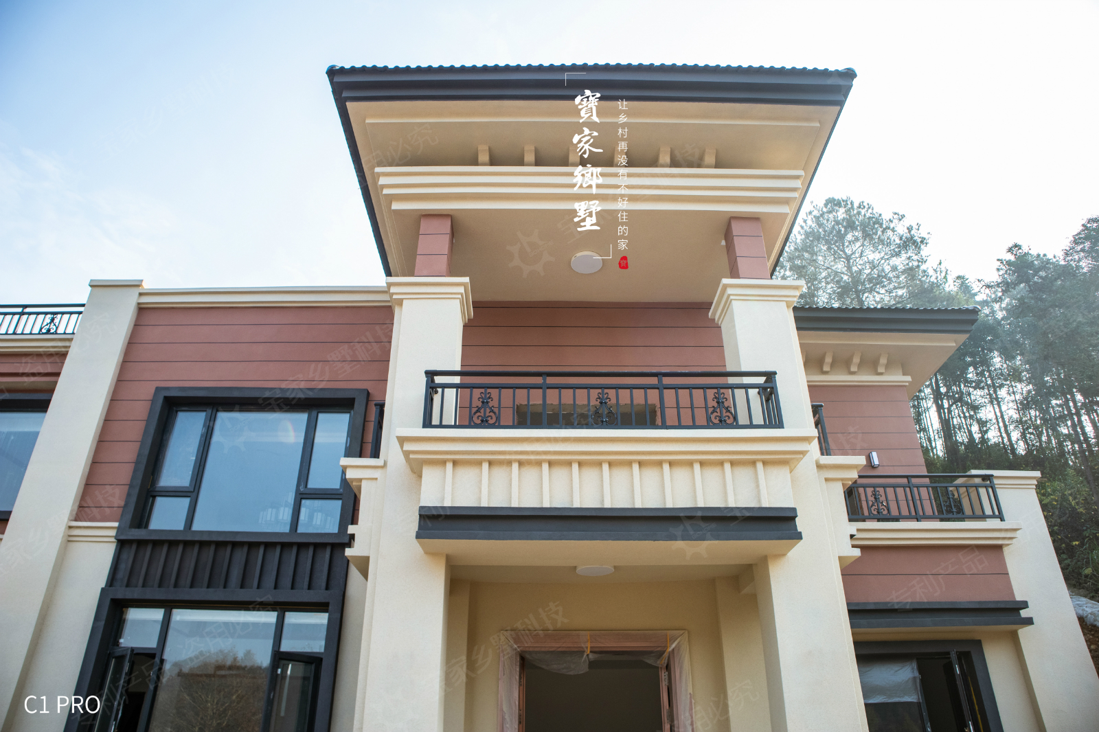 湖南岳阳宝家乡墅c1海派实景图案例:挑高空间,体面的农村别墅