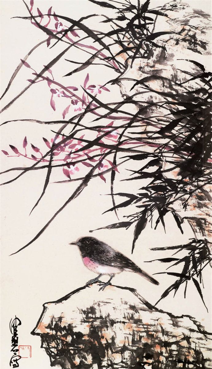 海派画坛著名女画家陈佩秋花鸟画作品欣赏