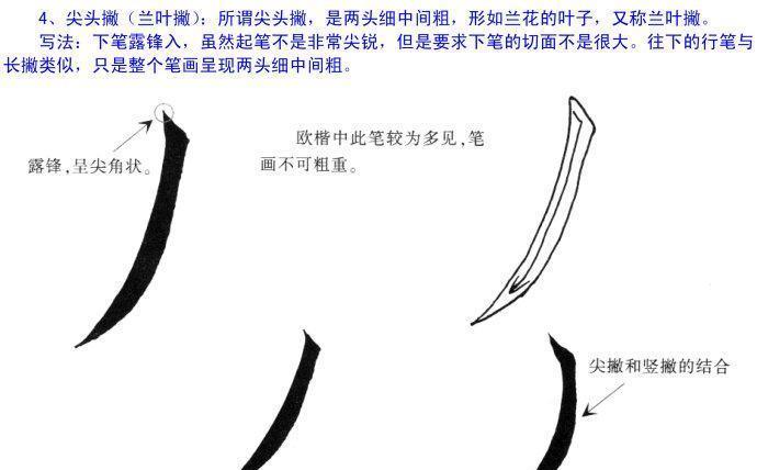 欧体楷书教学基本笔画, 撇画和捺画的写法|写法|示范|兰叶_新浪新闻