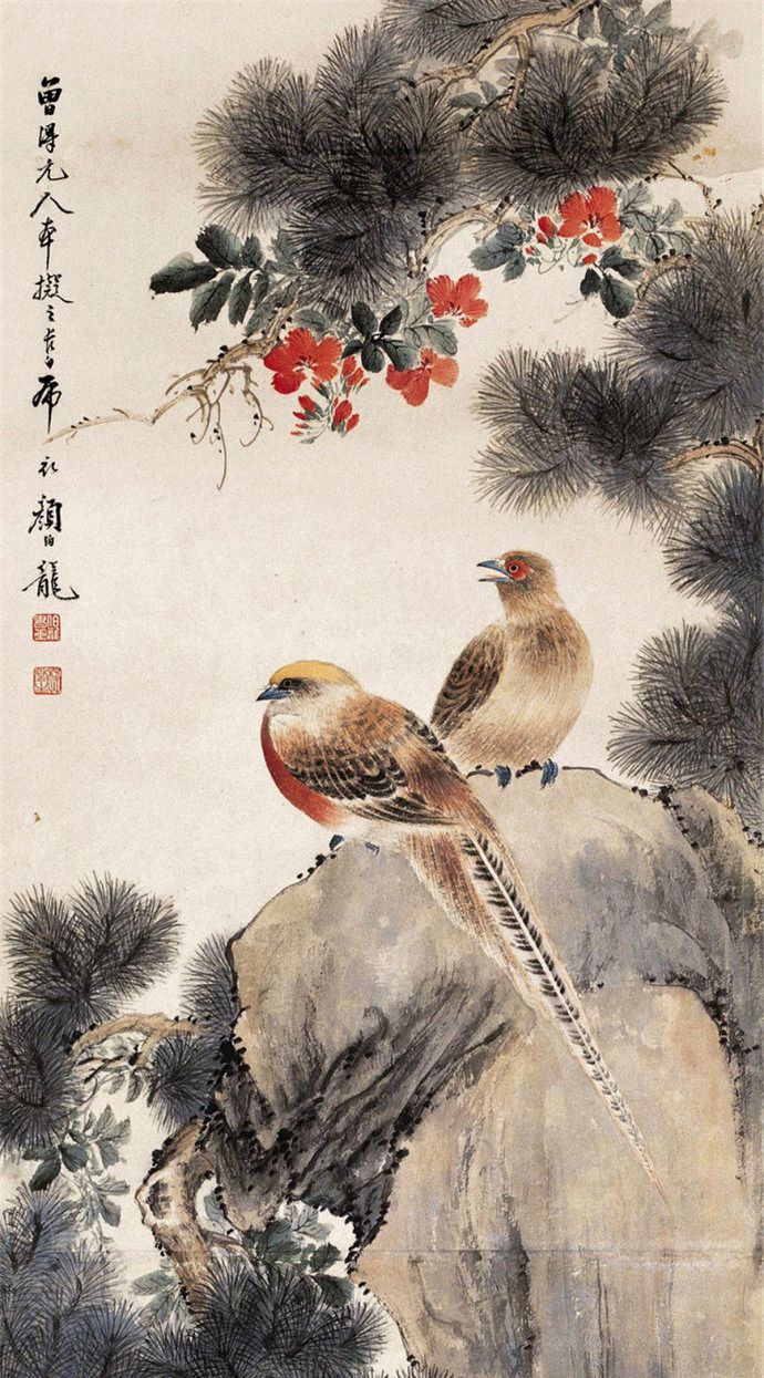 近现代著名画家颜伯龙花鸟画作品欣赏
