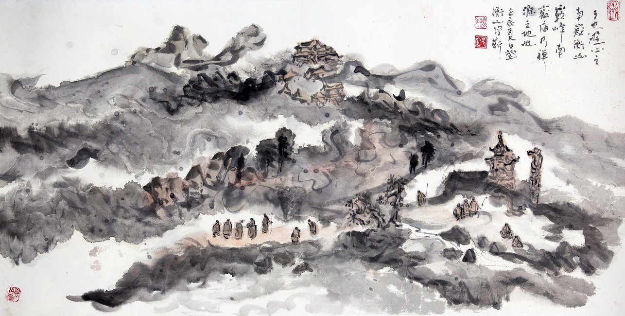树下观山月，溪岸听泉声——国画山水艺术作品