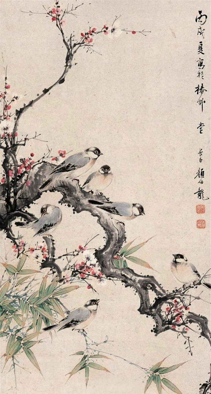 近现代著名画家颜伯龙花鸟画作品欣赏